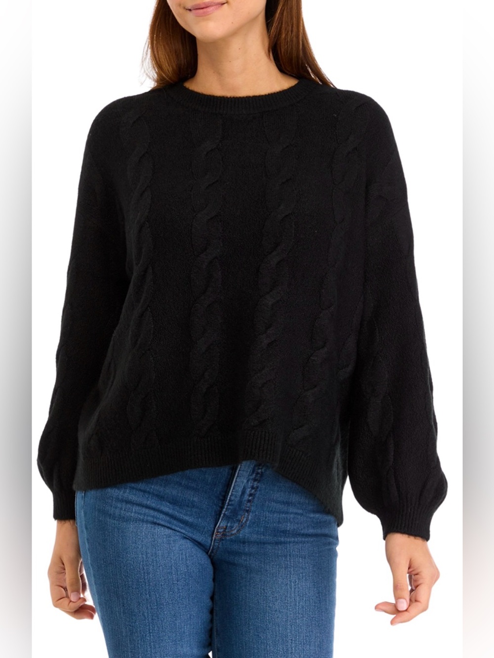 Crown & Ivy Petite Cable Knit Sweater